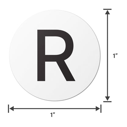 1 inch Alphabet Letter R Sticker (Sheets)