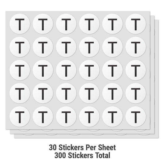 1in Stickers: Alphabet Letter T Label (Capital)