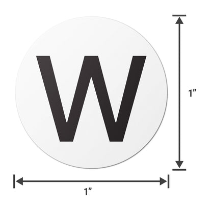1 inch Alphabet Letter W Sticker (Sheets)