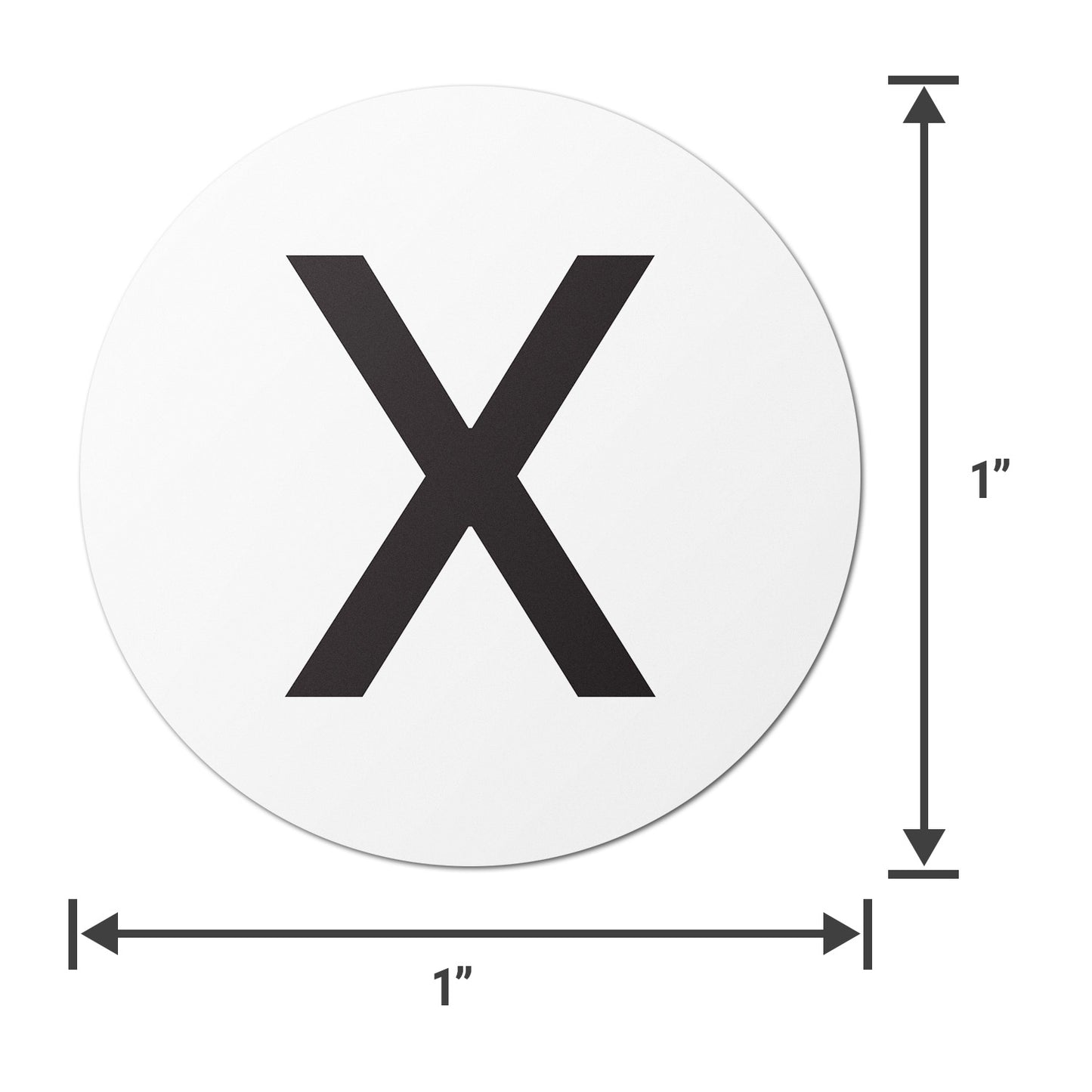 1 inch Alphabet Letter X Sticker (Sheets)