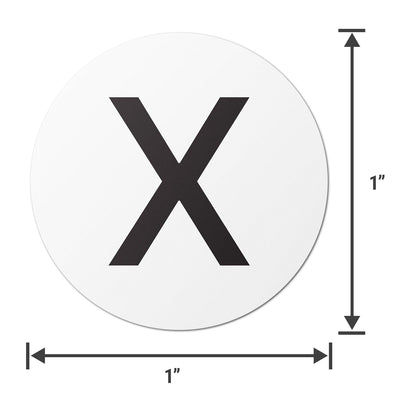 1 inch Alphabet Letter X Sticker (Sheets)
