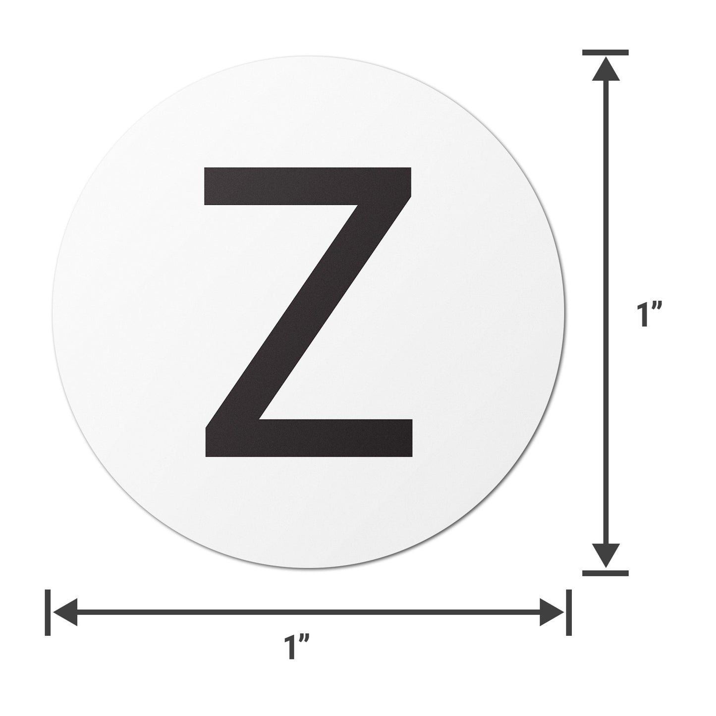 1 inch Alphabet Letter Z Sticker (Sheets)