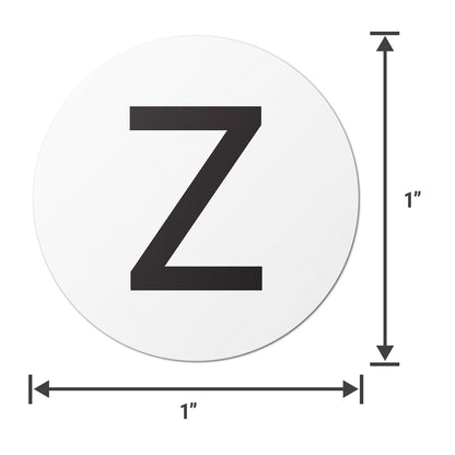 1 inch Alphabet Letter Z Sticker (Sheets)