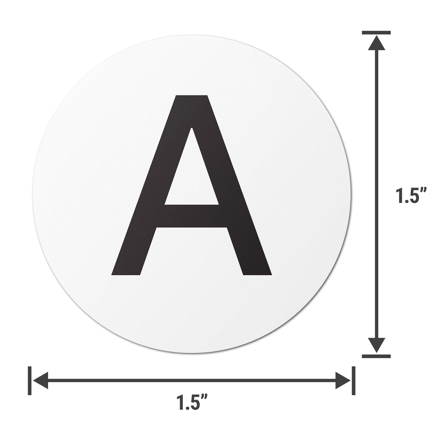 1.5in Stickers: Alphabet Letter A Label (Capital)