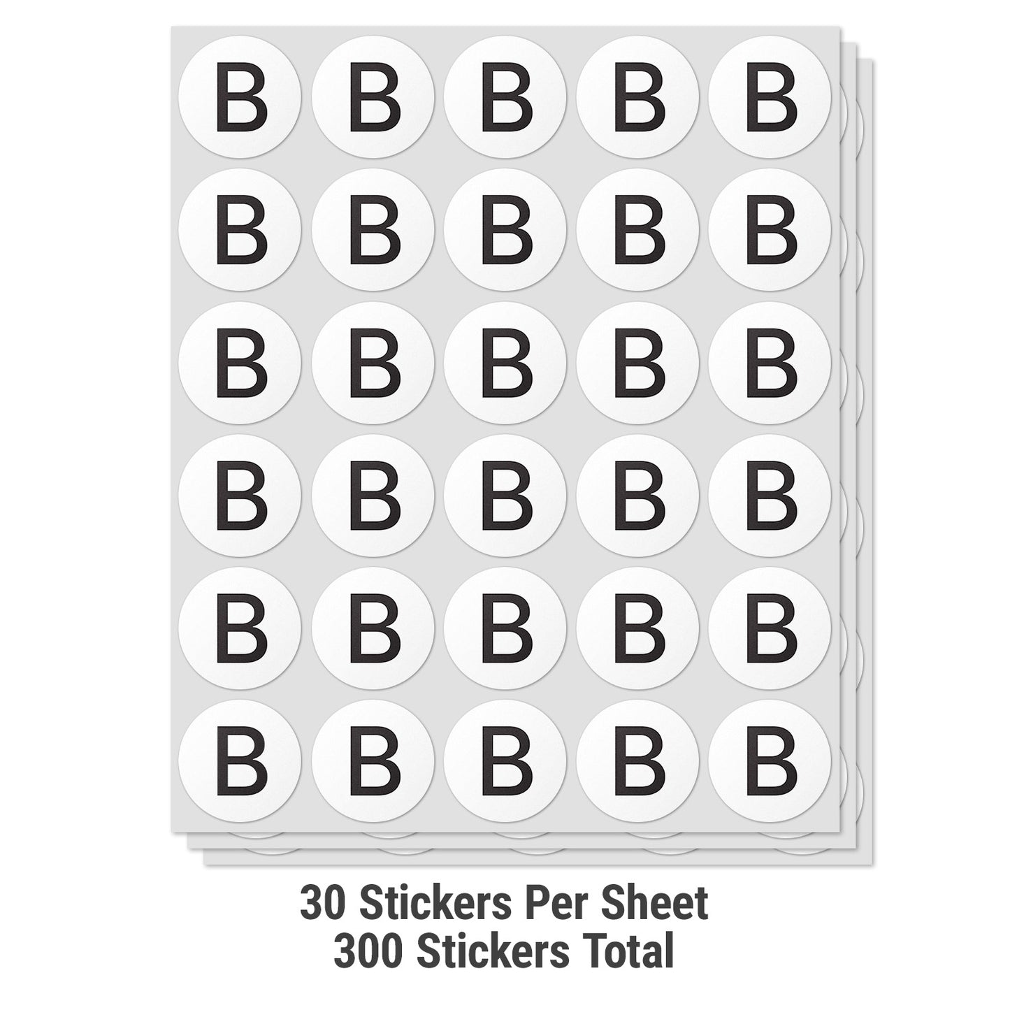 1.5in Stickers: Alphabet Letter B Label (Capital)
