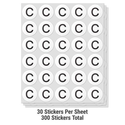 1.5 inch Alphabet Letter C Sticker (Sheets)