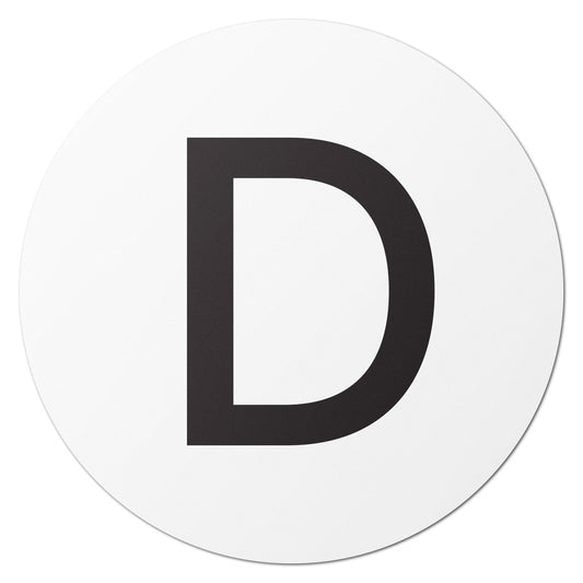 1.5in Stickers: Alphabet Letter D Label (Capital)