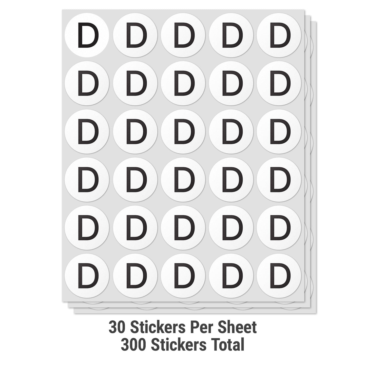 1.5 inch Alphabet Letter D Sticker (Sheets)