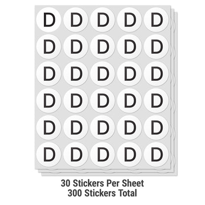 1.5 inch Alphabet Letter D Sticker (Sheets)