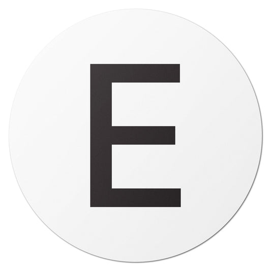 1.5in Stickers: Alphabet Letter E Label (Capital)