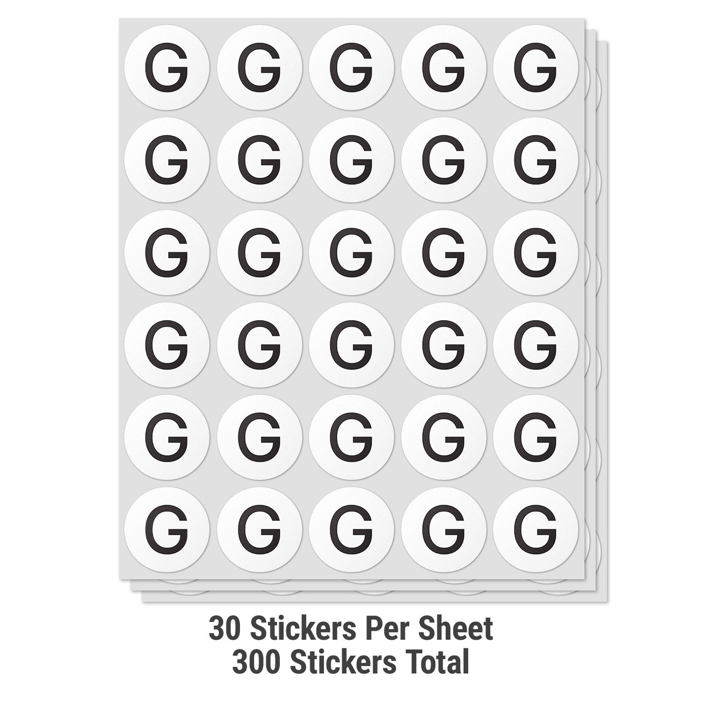 1.5 inch Alphabet Letter G Sticker (Sheets)