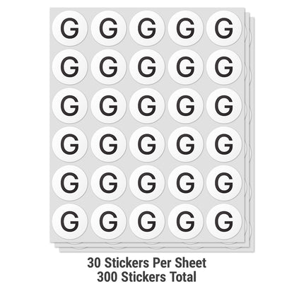 1.5 inch Alphabet Letter G Sticker (Sheets)