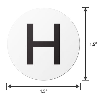 1.5 inch Alphabet Letter H Sticker (Sheets)
