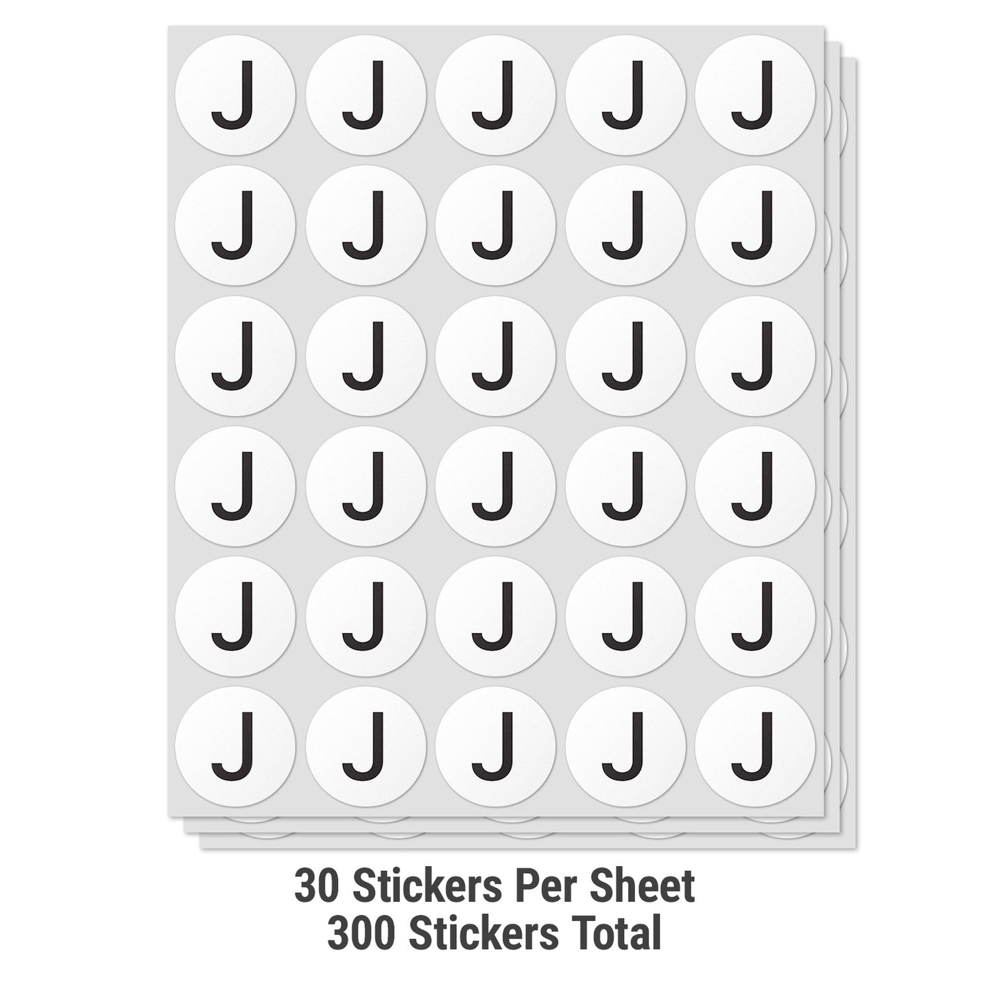 1.5 inch Alphabet Letter J Sticker (Sheets)