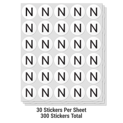 1.5 inch Alphabet Letter N Sticker (Sheets)