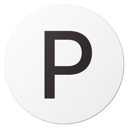 1.5in Stickers: Alphabet Letter P Label (Capital)