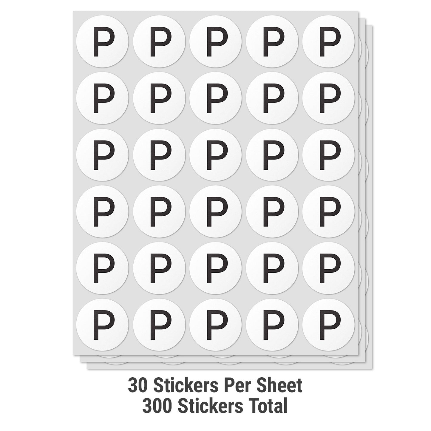 1.5in Stickers: Alphabet Letter P Label (Capital)