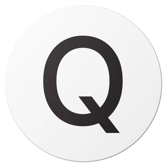 1.5in Stickers: Alphabet Letter Q Label (Capital)