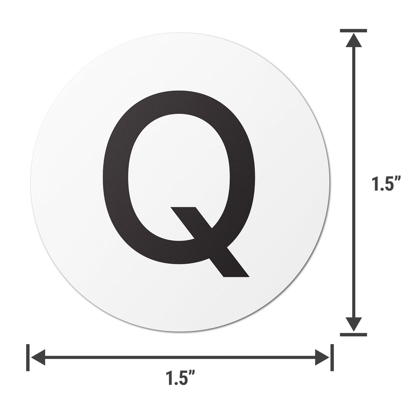 1.5 inch Alphabet Letter Q Sticker (Sheets)