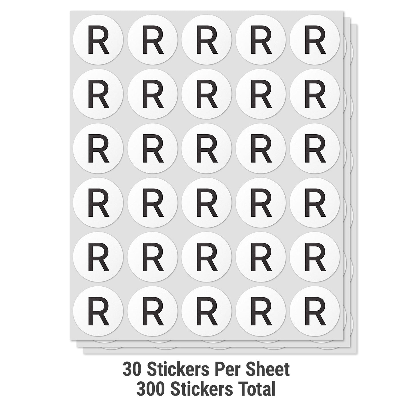 1.5 inch Alphabet Letter R Sticker (Sheets)