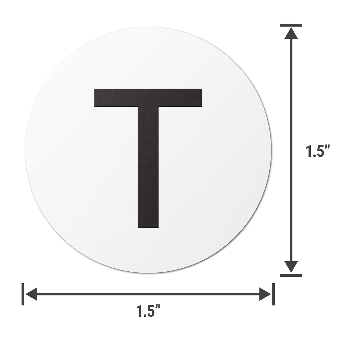 1.5 inch Alphabet Letter T Sticker (Sheets)