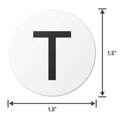 1.5 inch Alphabet Letter T Sticker (Sheets)