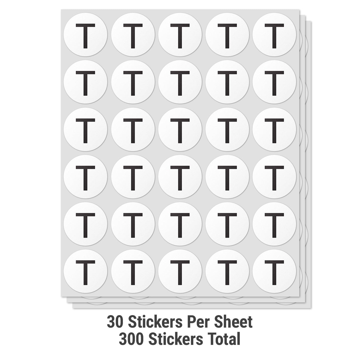 1.5 inch Alphabet Letter T Sticker (Sheets)