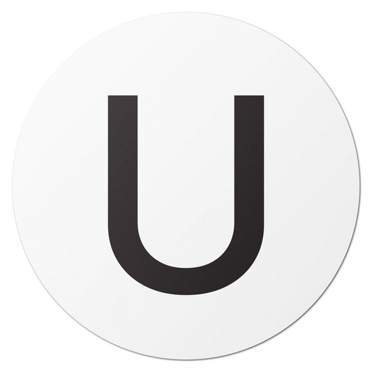 1.5in Stickers: Alphabet Letter U Label (Capital)
