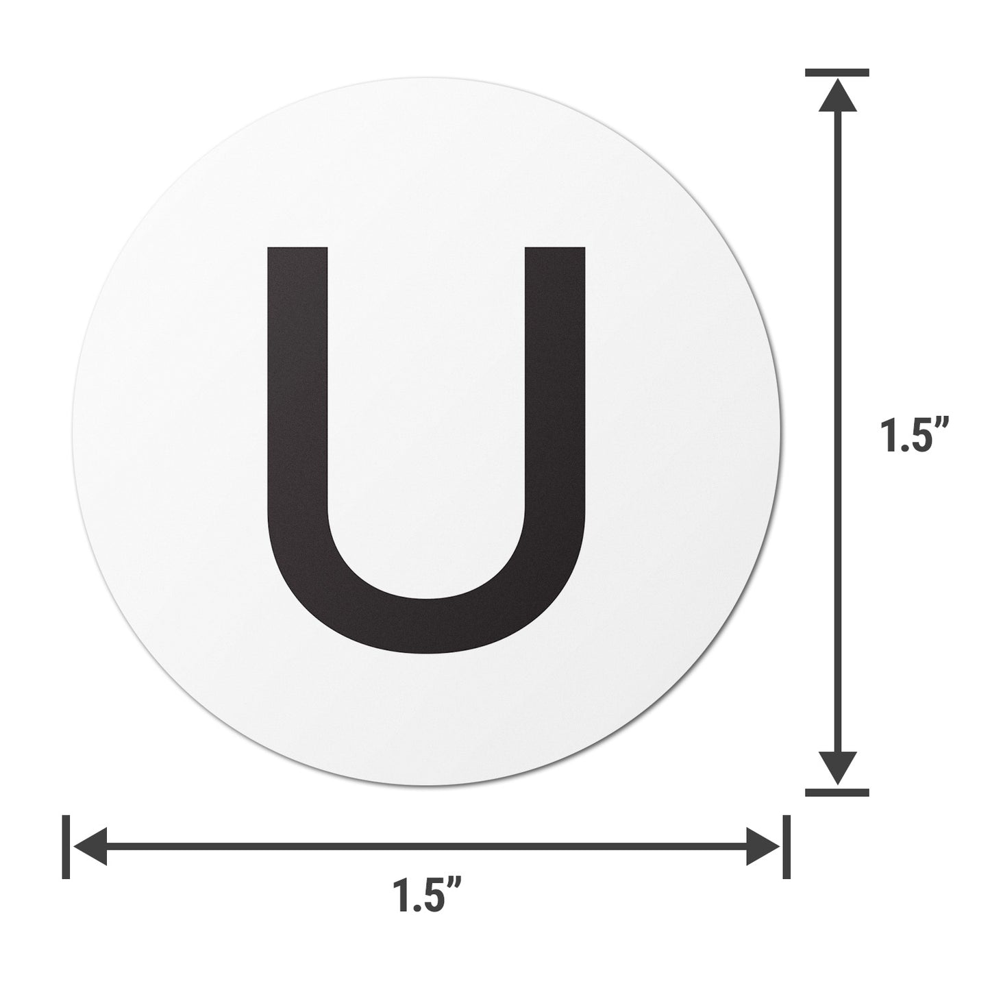 1.5 inch Alphabet Letter U Sticker (Sheets)