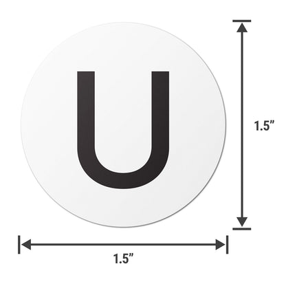 1.5 inch Alphabet Letter U Sticker (Sheets)