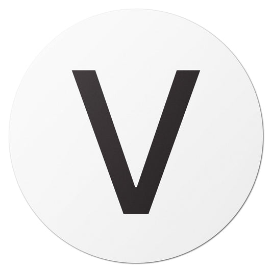 1.5in Stickers: Alphabet Letter V Label (Capital)
