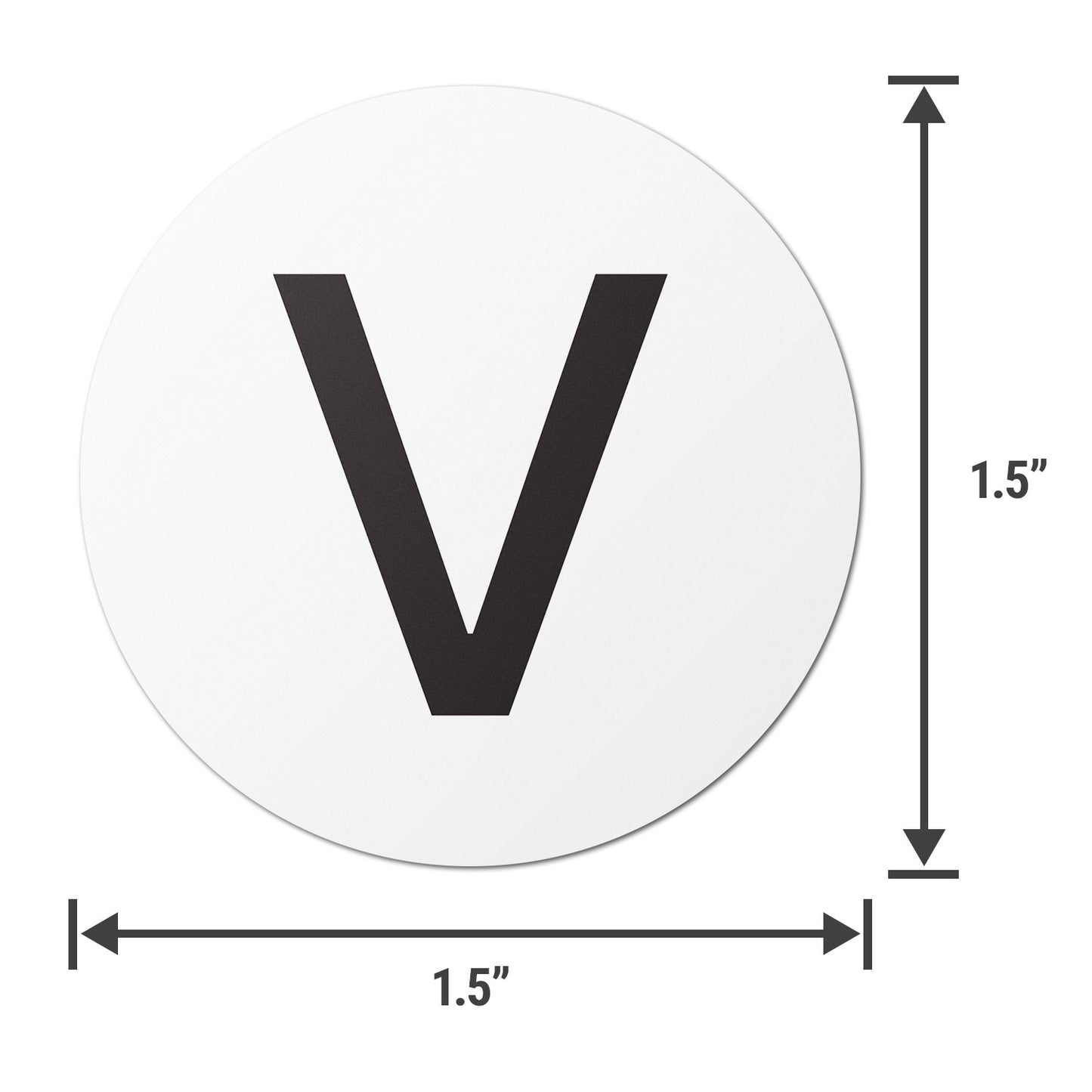 1.5 inch Alphabet Letter V Sticker (Sheets)
