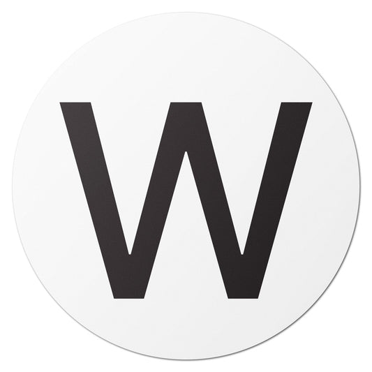 1.5in Stickers: Alphabet Letter W Label (Capital)