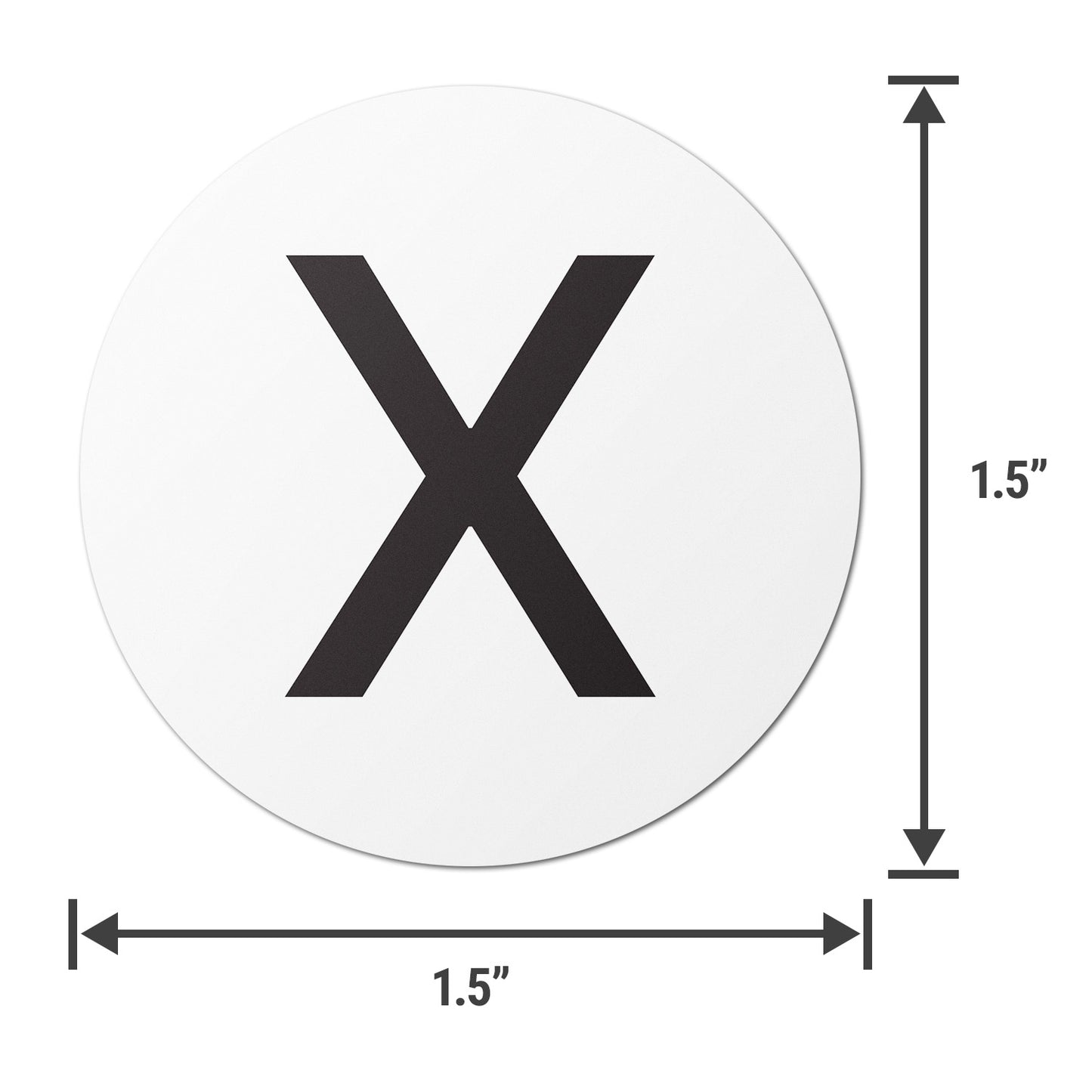 1.5 inch Alphabet Letter X Sticker (Sheets)