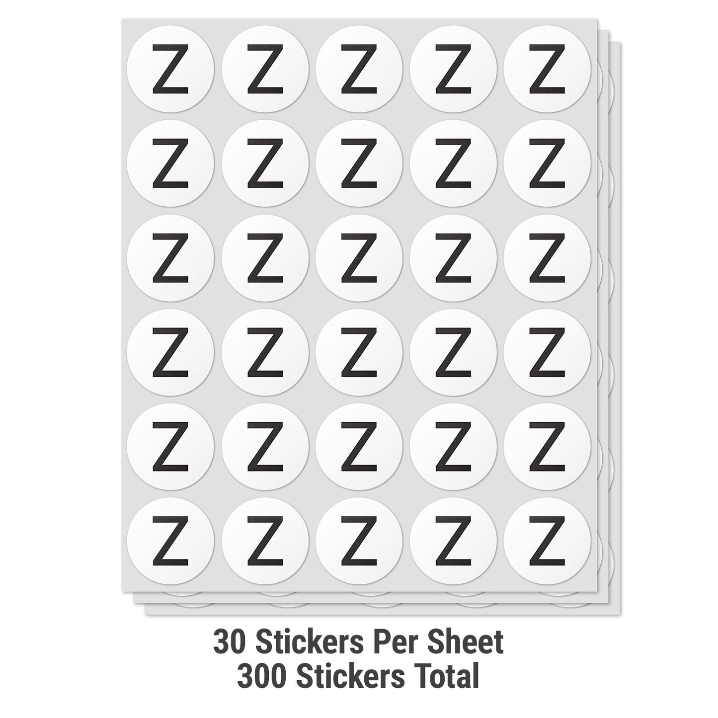 1.5 inch Alphabet Letter Z Sticker (Sheets)