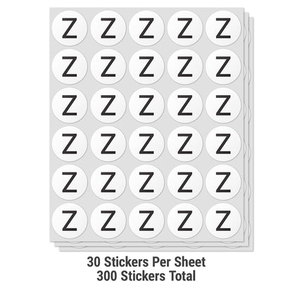 1.5 inch Alphabet Letter Z Sticker (Sheets)