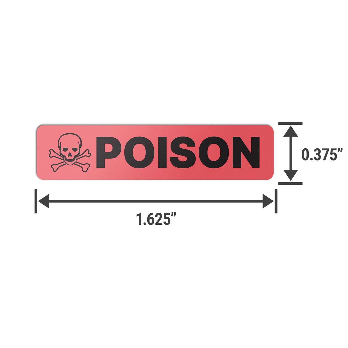 1.625 x 0.375in Stickers: Poison Medical Labels