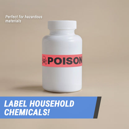 1.625 x 0.375in Stickers: Poison Medical Labels