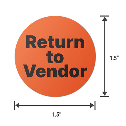 1.5in Stickers: Return to Vendor QC Labels