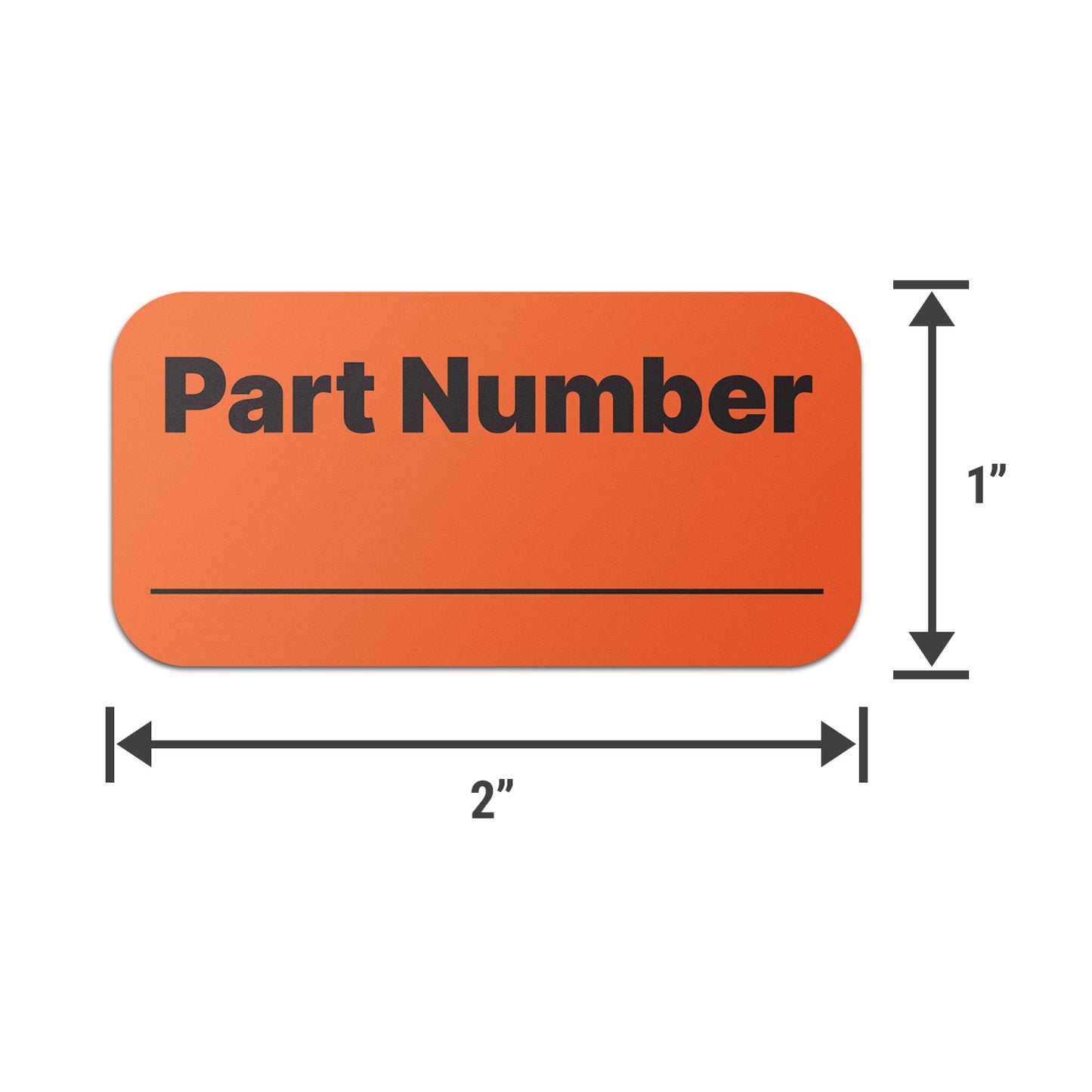 2 x 1in Stickers: Part Number Inventory Labels