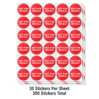 1.5in Stickers: Not for Resale Retail Labels