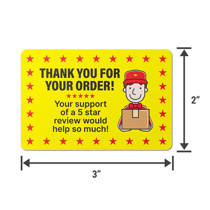 3 x 2in Stickers: Thank You for Your Order Label Pack