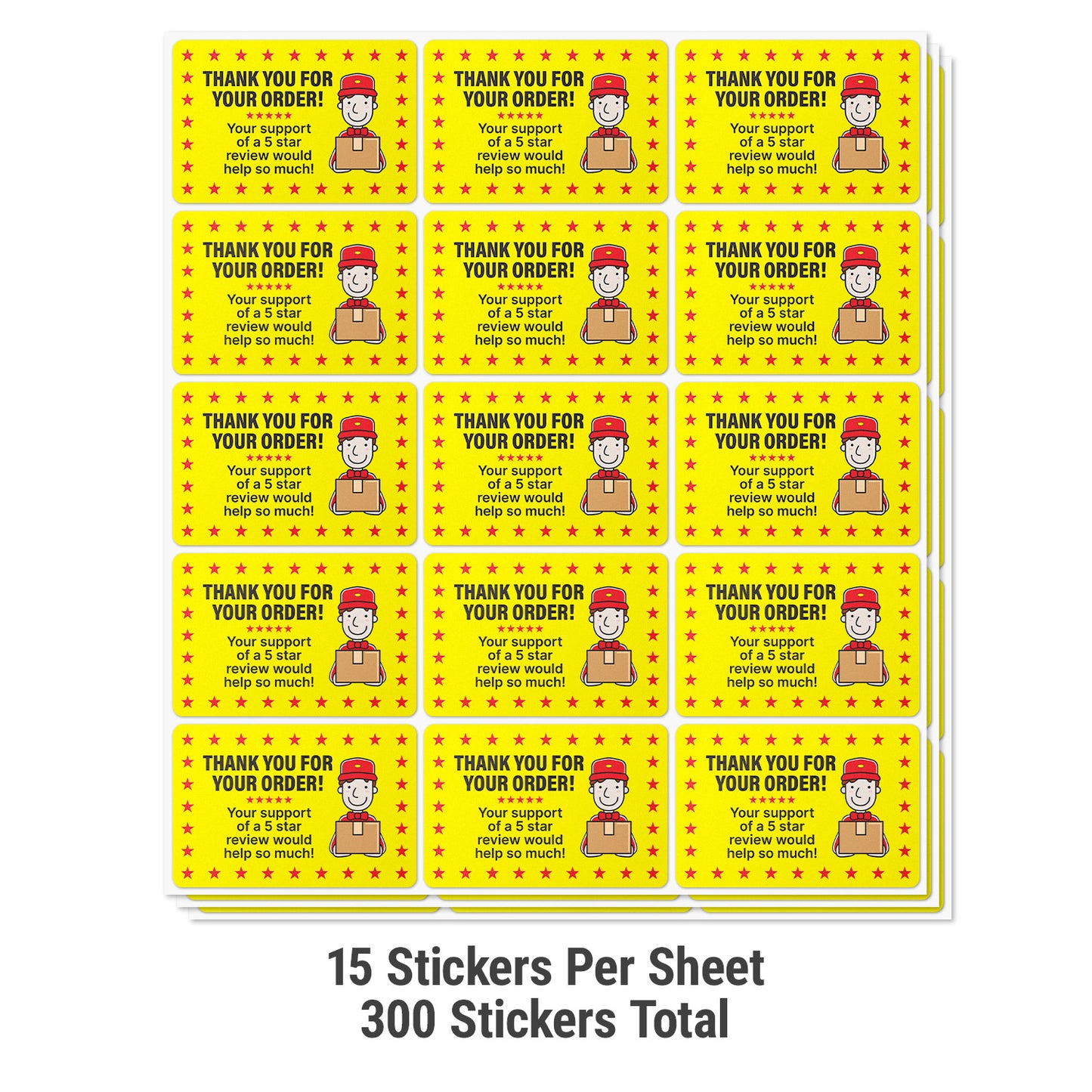 3 x 2in Stickers: Thank You for Your Order Label Pack