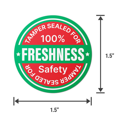 1.5 inch Tamper Sealed for 100% Freshness Food Labels (Sheet)
