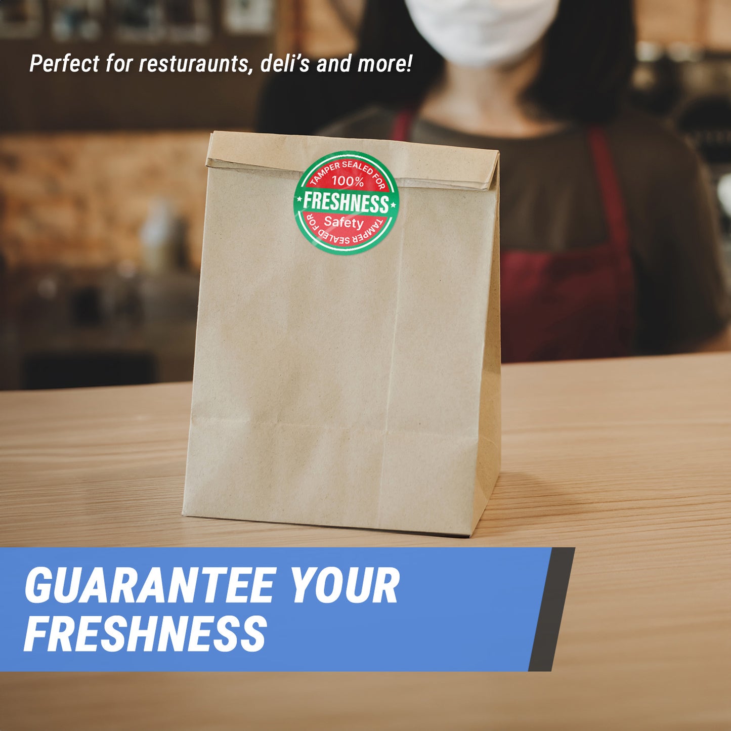 1.5 inch Tamper Sealed for 100% Freshness Food Labels (Sheet)