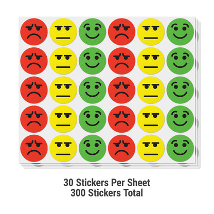 1in Smiley Sad Neutral Face Labels (Sheet)