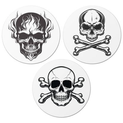 2in Stickers: Skull and Crossbones Labels (3 Designs)