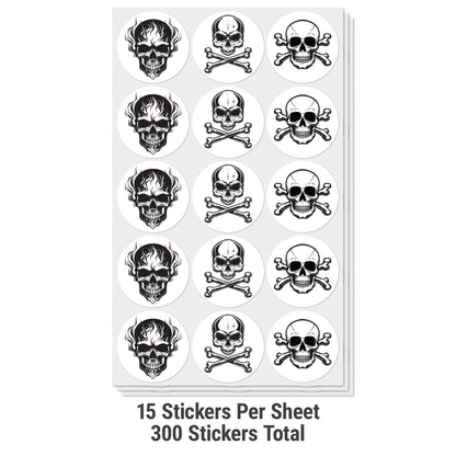 2in Stickers: Skull and Crossbones Labels (3 Designs)