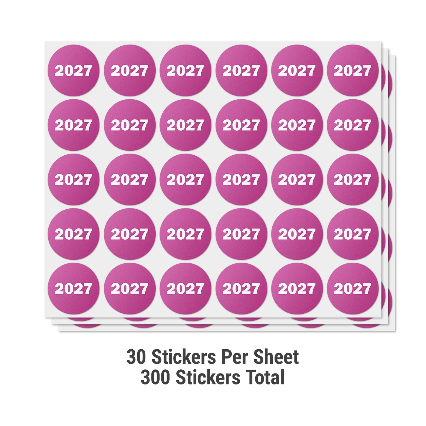 0.75in 2027 Year Label Magenta (Sheet)