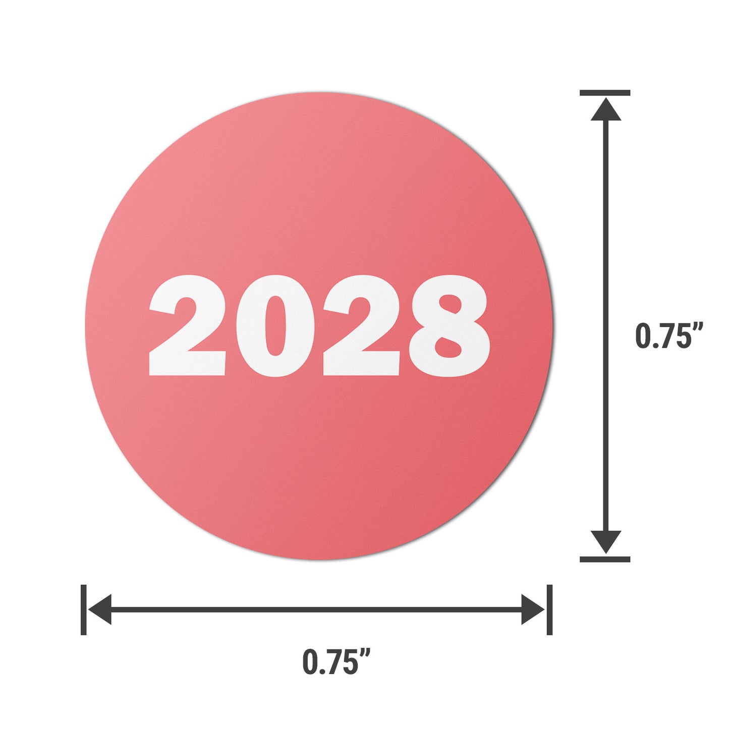 0.75in 2028 Year Label Red (Sheet)